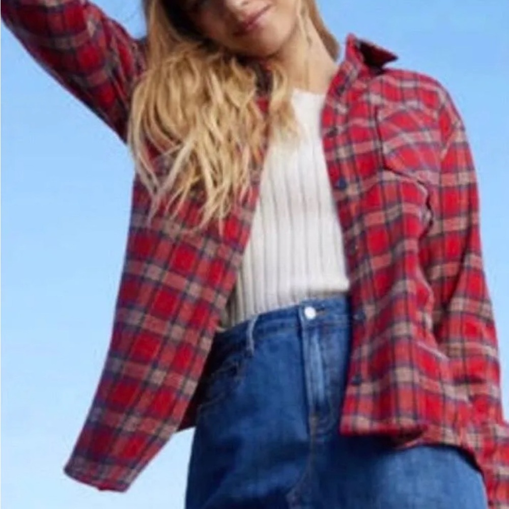 Red Plaid Women's Top